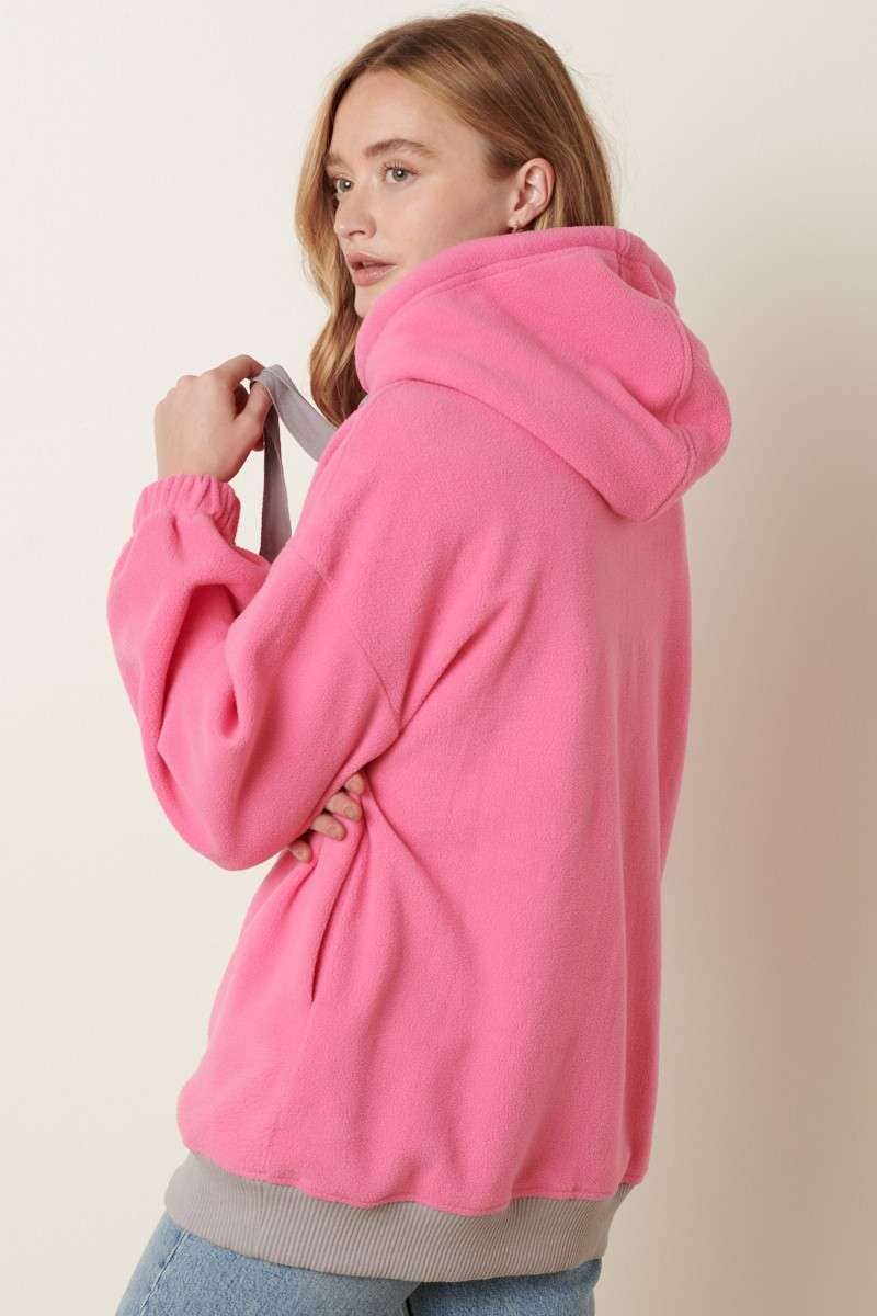 Hot Pink Fleece Hoodie