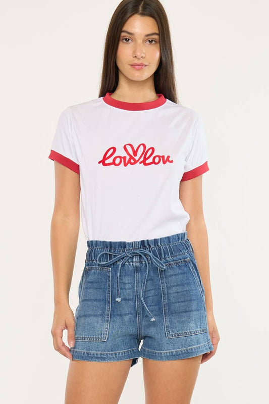 Paper Bag Denim Shorts