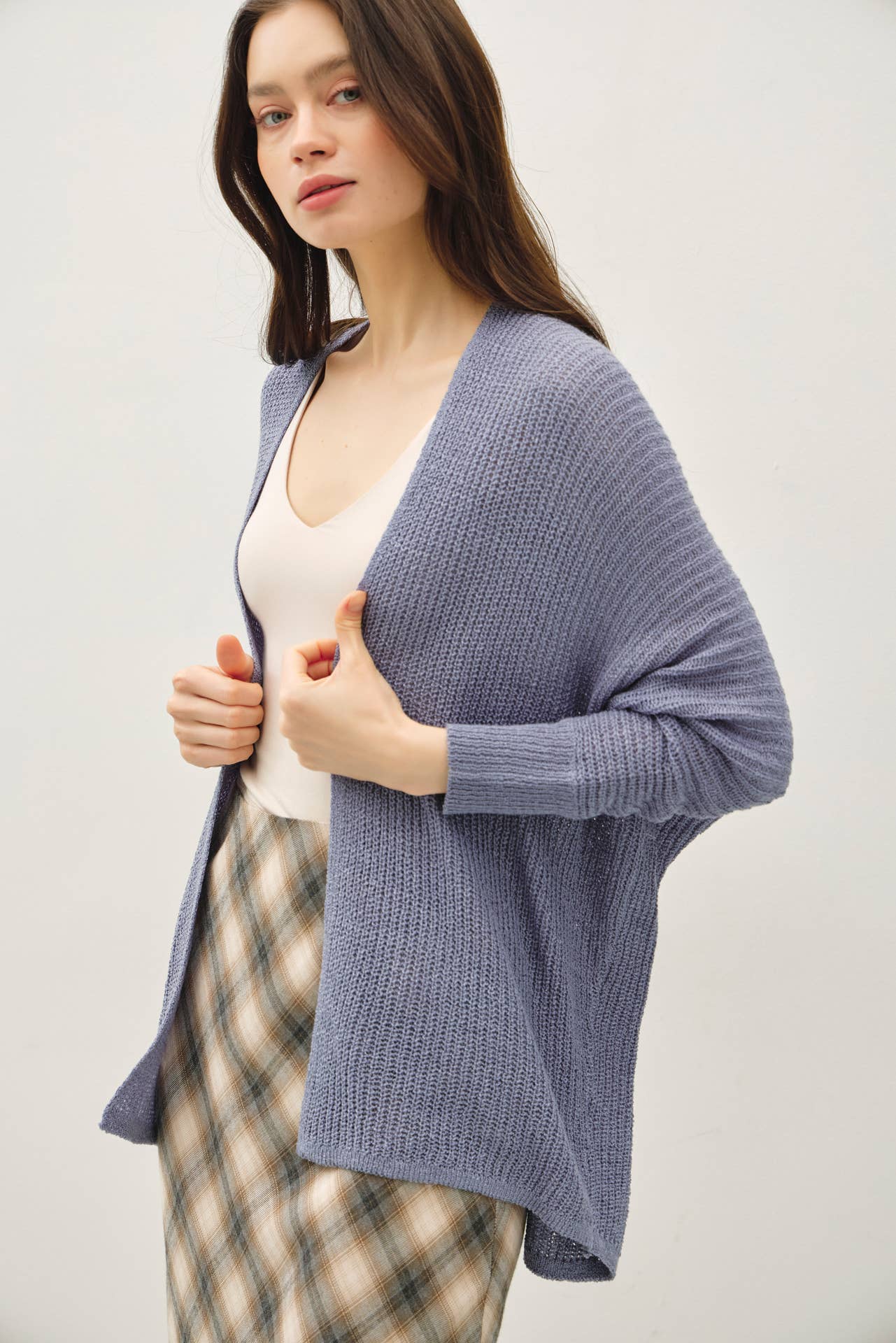 Dolman Sleeve Open Front Cardigan