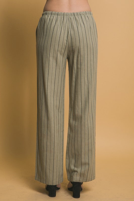 Wide Stripe Linen Pant