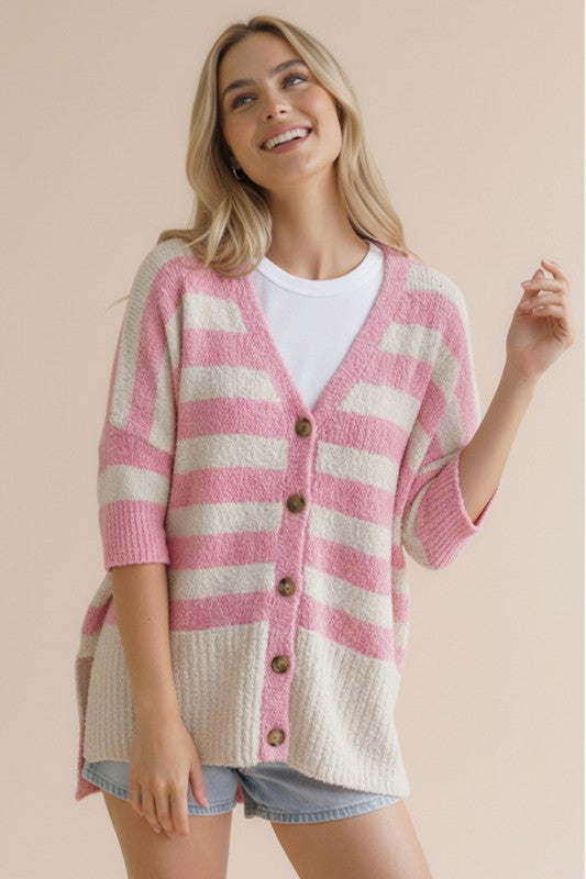 Popcorn Textured Oversized Cardigan