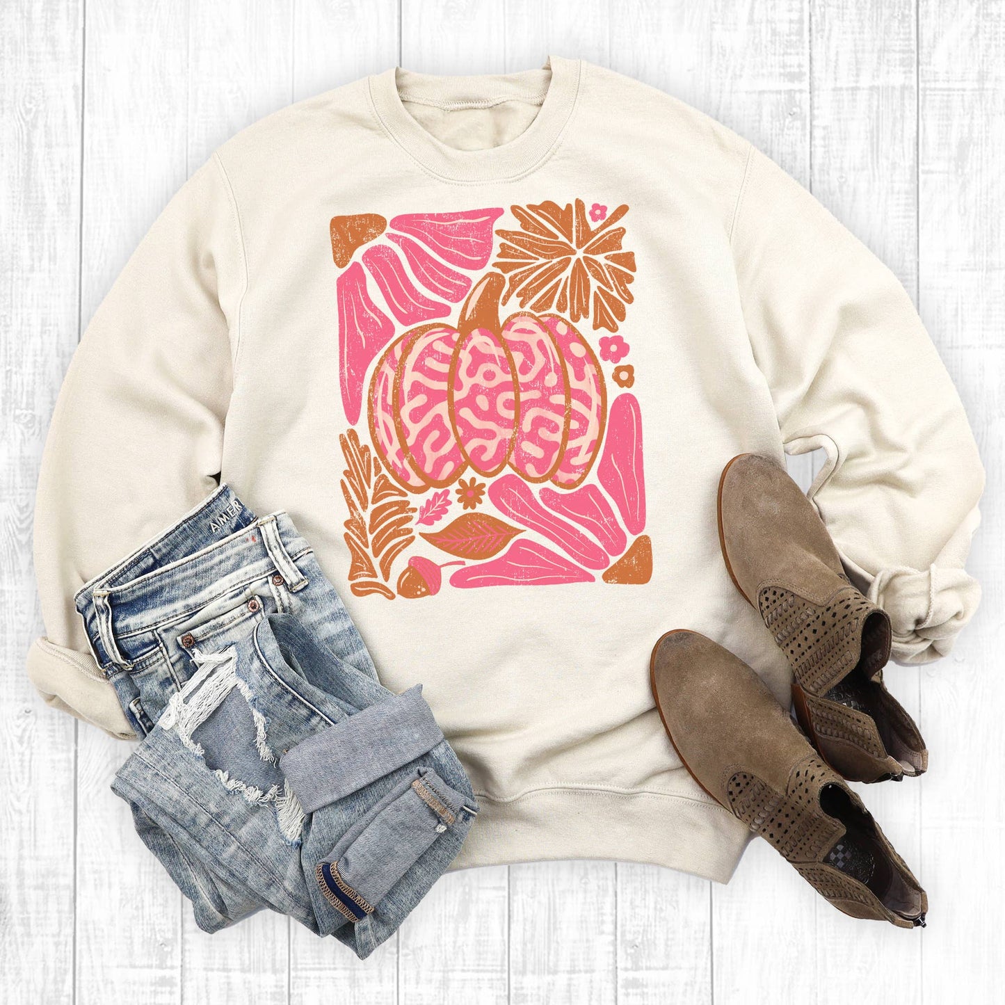 Leopard Pumpkin Floral Sweatshirt
