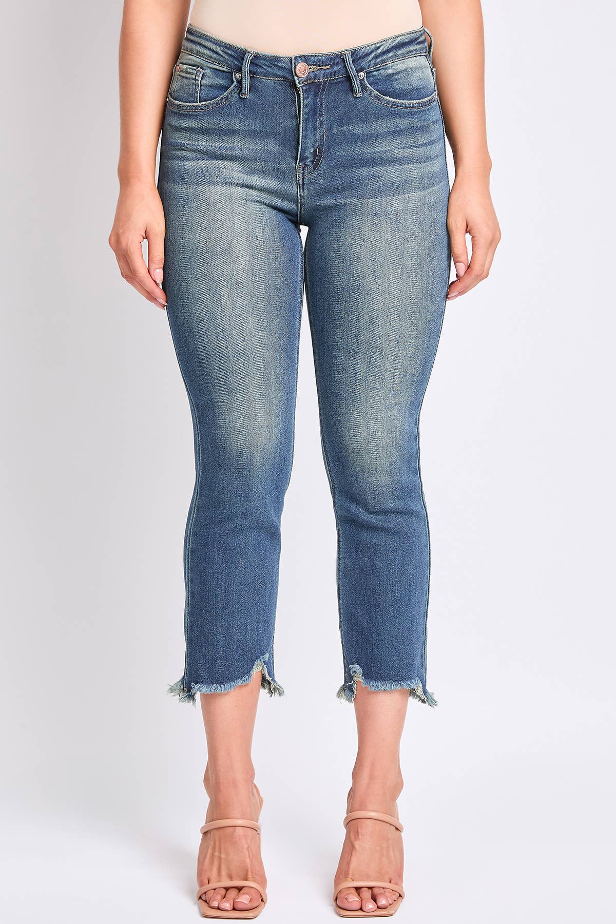 High Rise Cropped Kick Flare Jeans