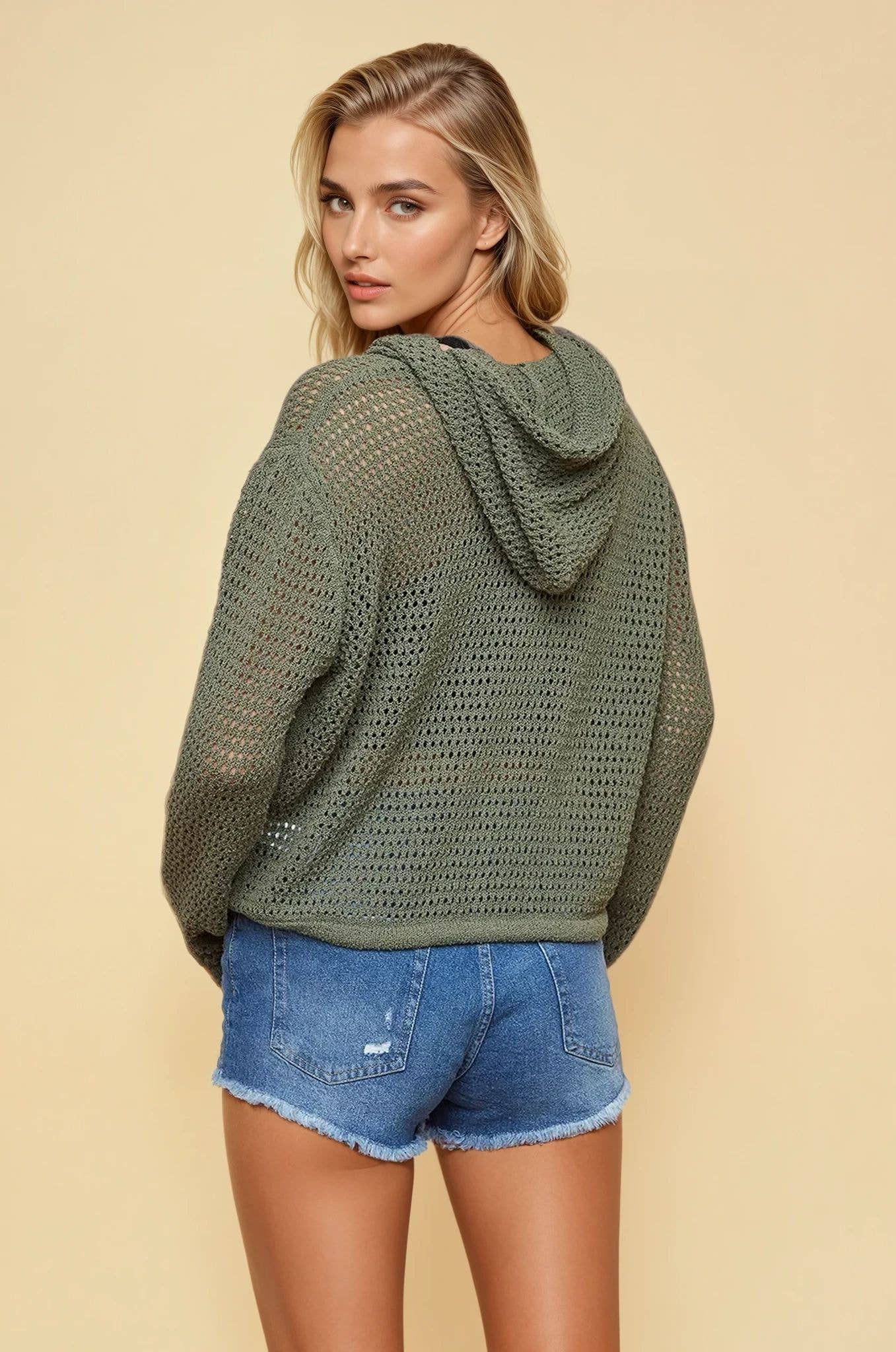 FishNet Hoodie Cardigan