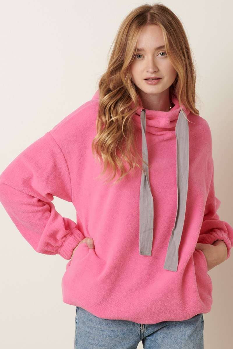 Hot Pink Fleece Hoodie