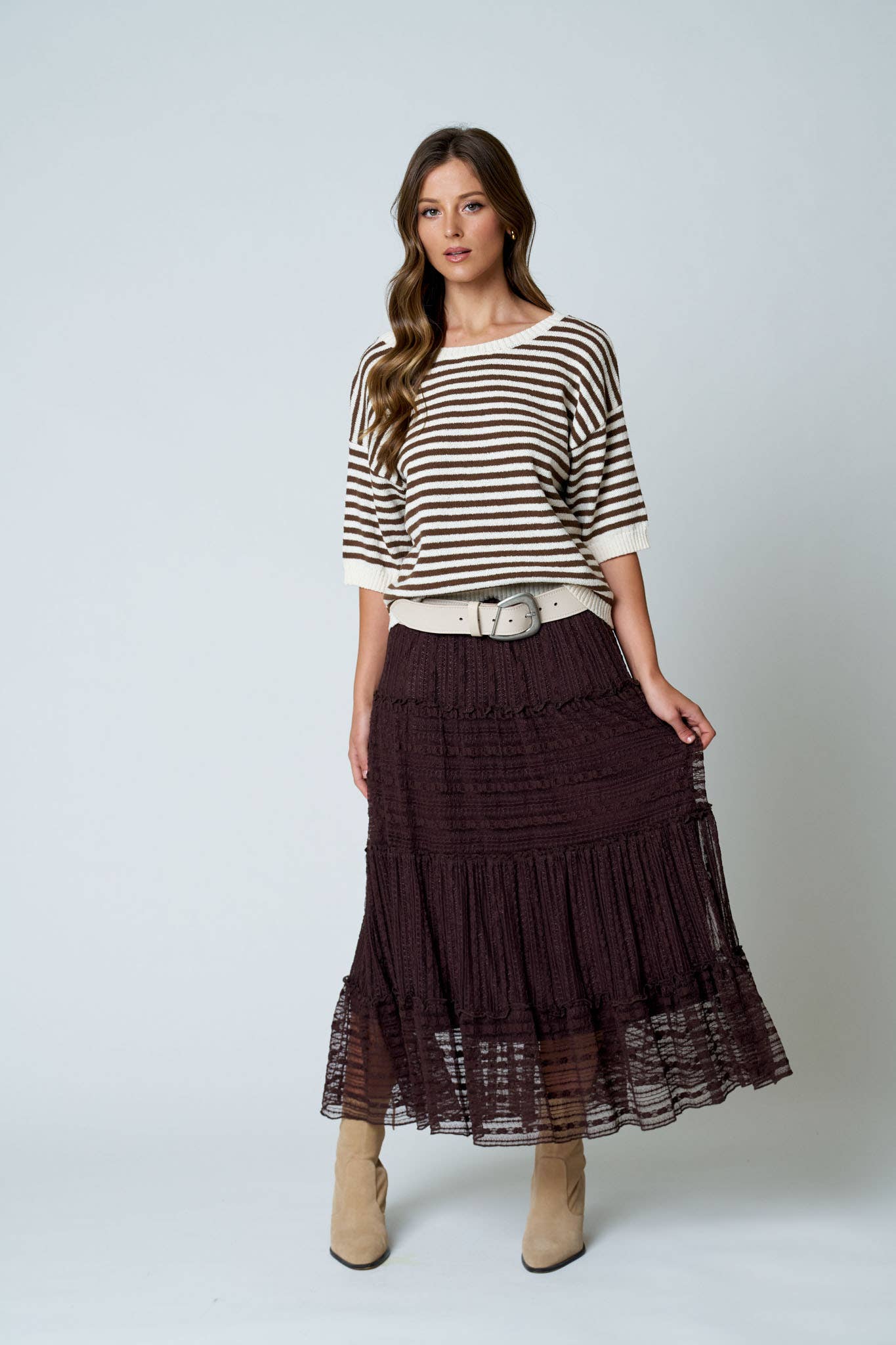 Brown Sugar & Cream Stripe Sweater