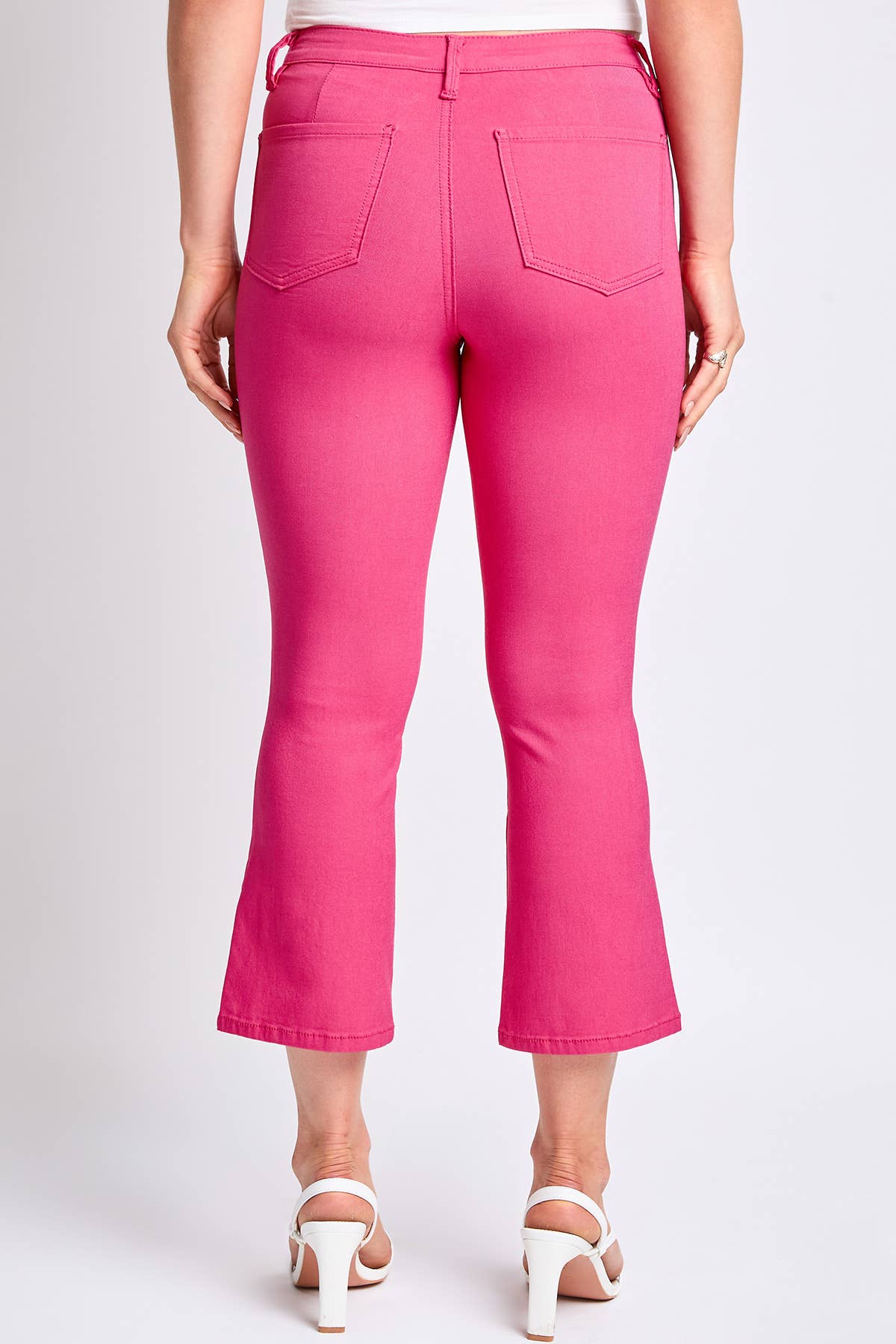 Hyperstretch Cropped Kick Flare Pants in French Pink