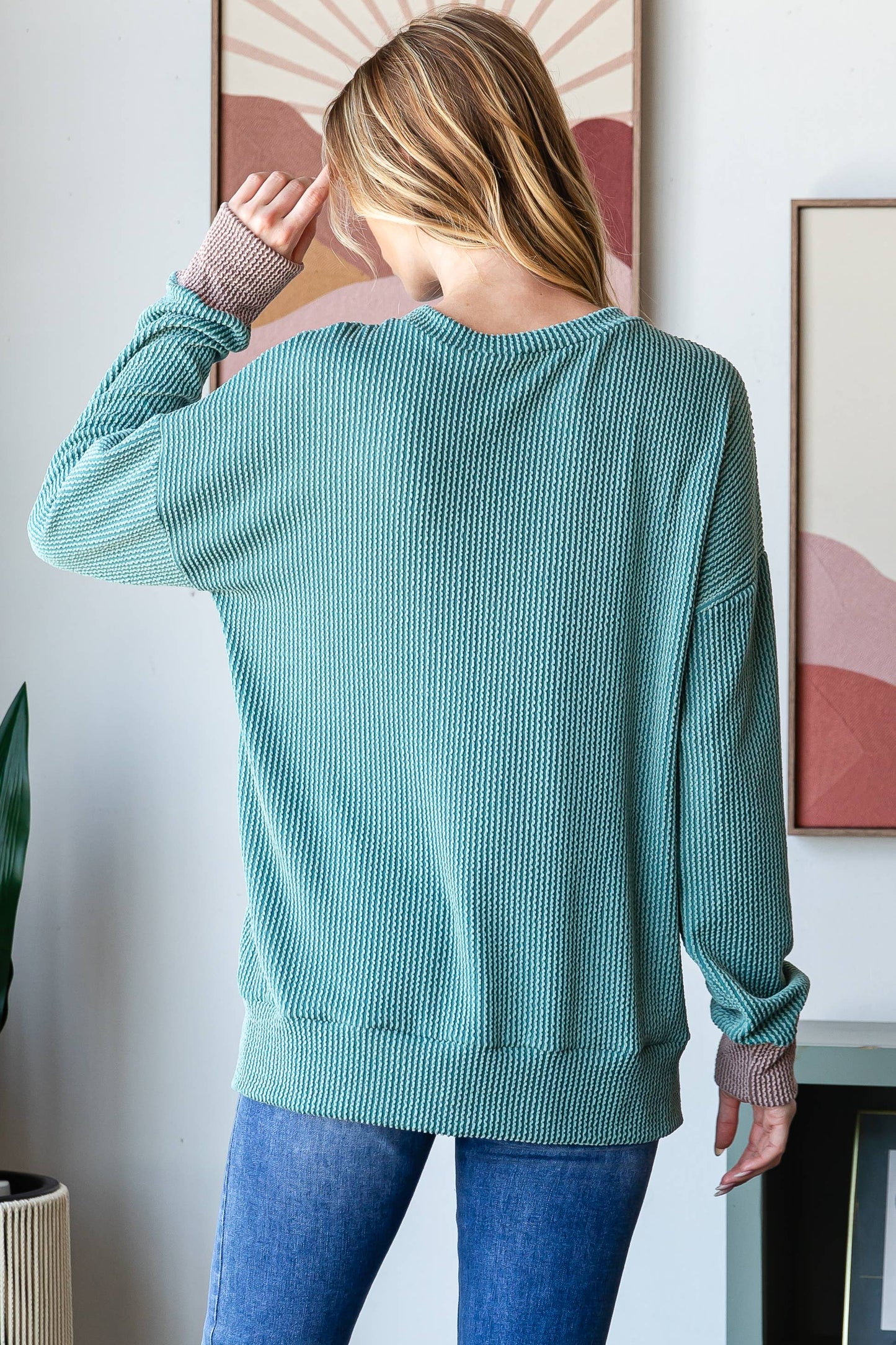 Ribbed Colorblock Top