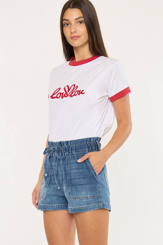 Paper Bag Denim Shorts