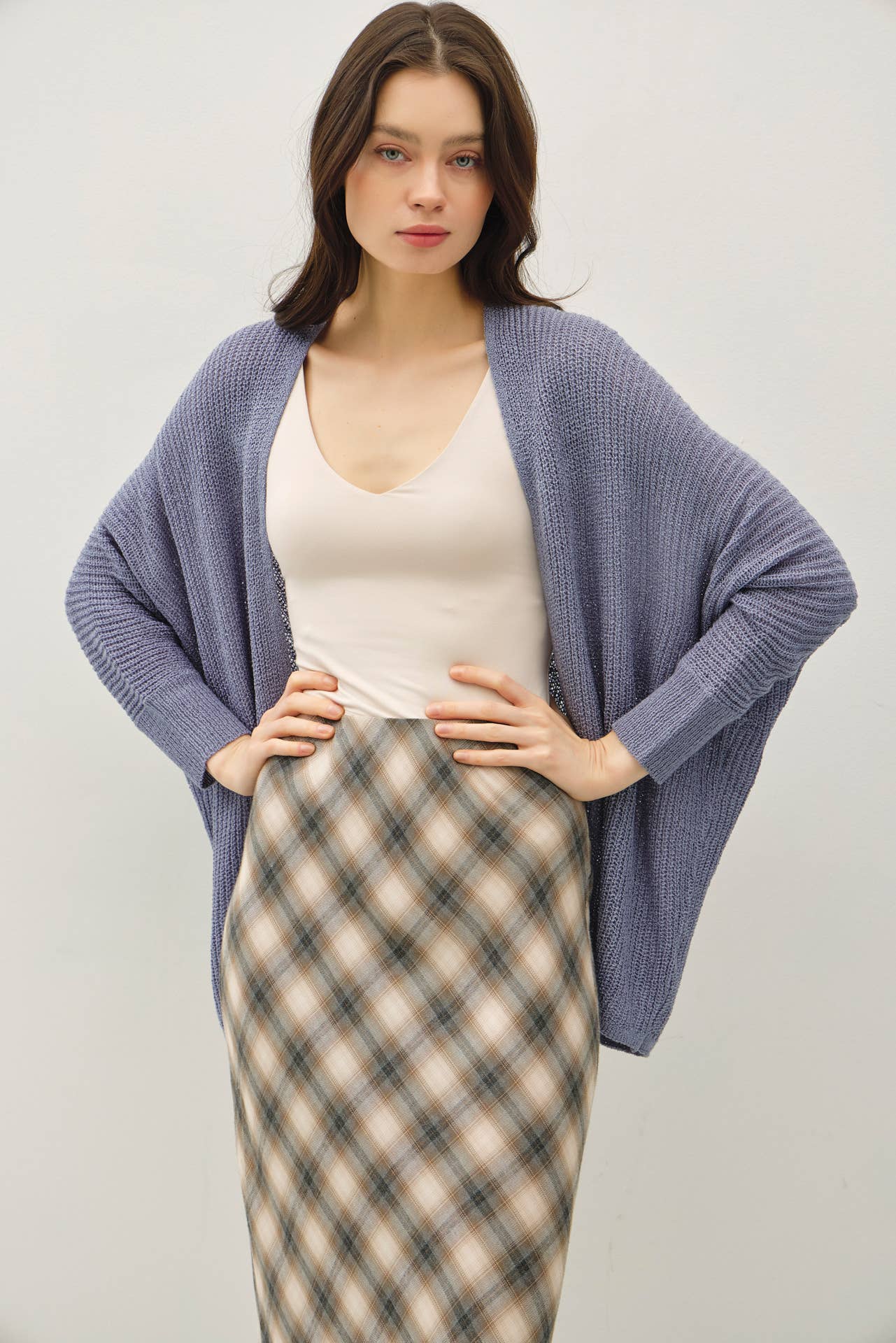 Dolman Sleeve Open Front Cardigan