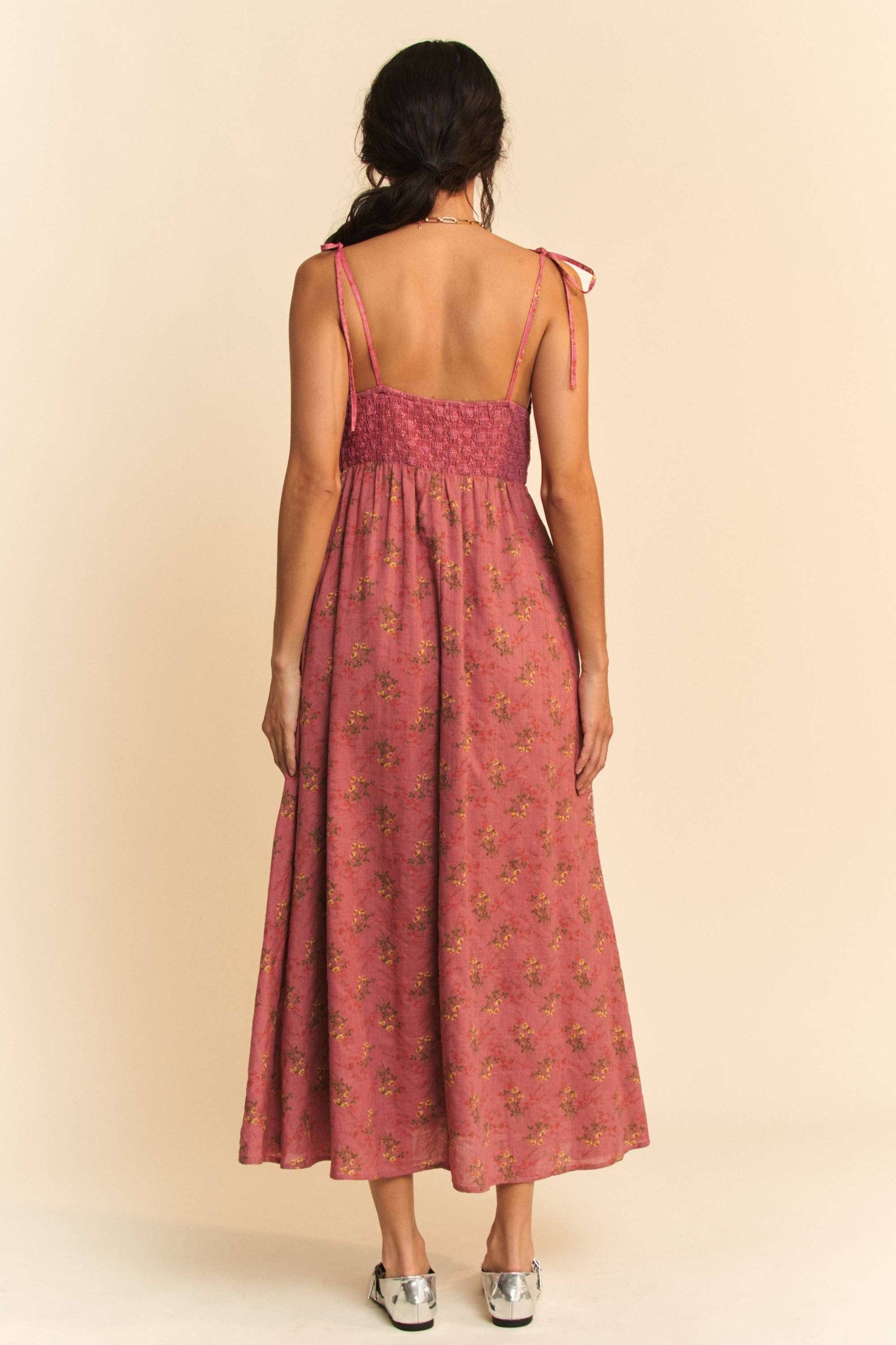 Floral Lace Fabric Patchwork Maxi Dress