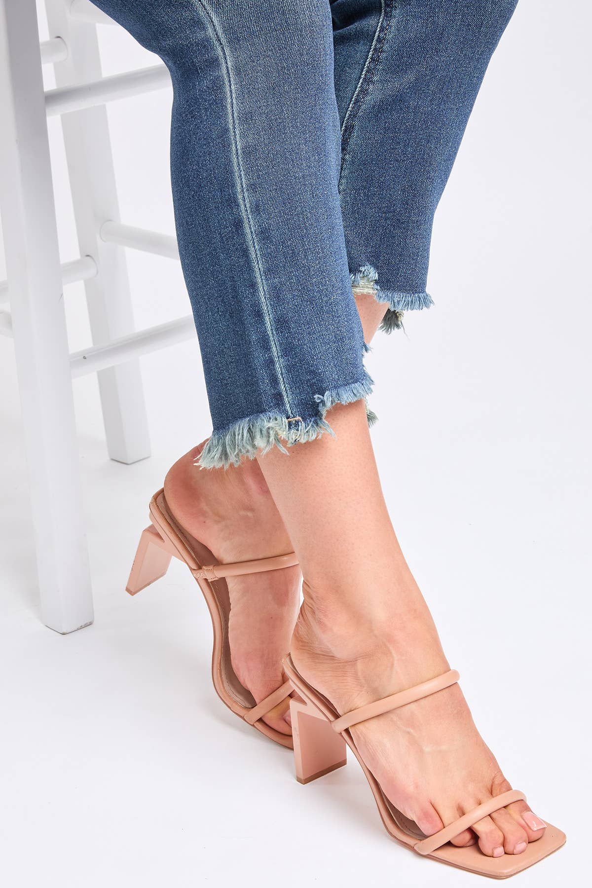 High Rise Cropped Kick Flare Jeans