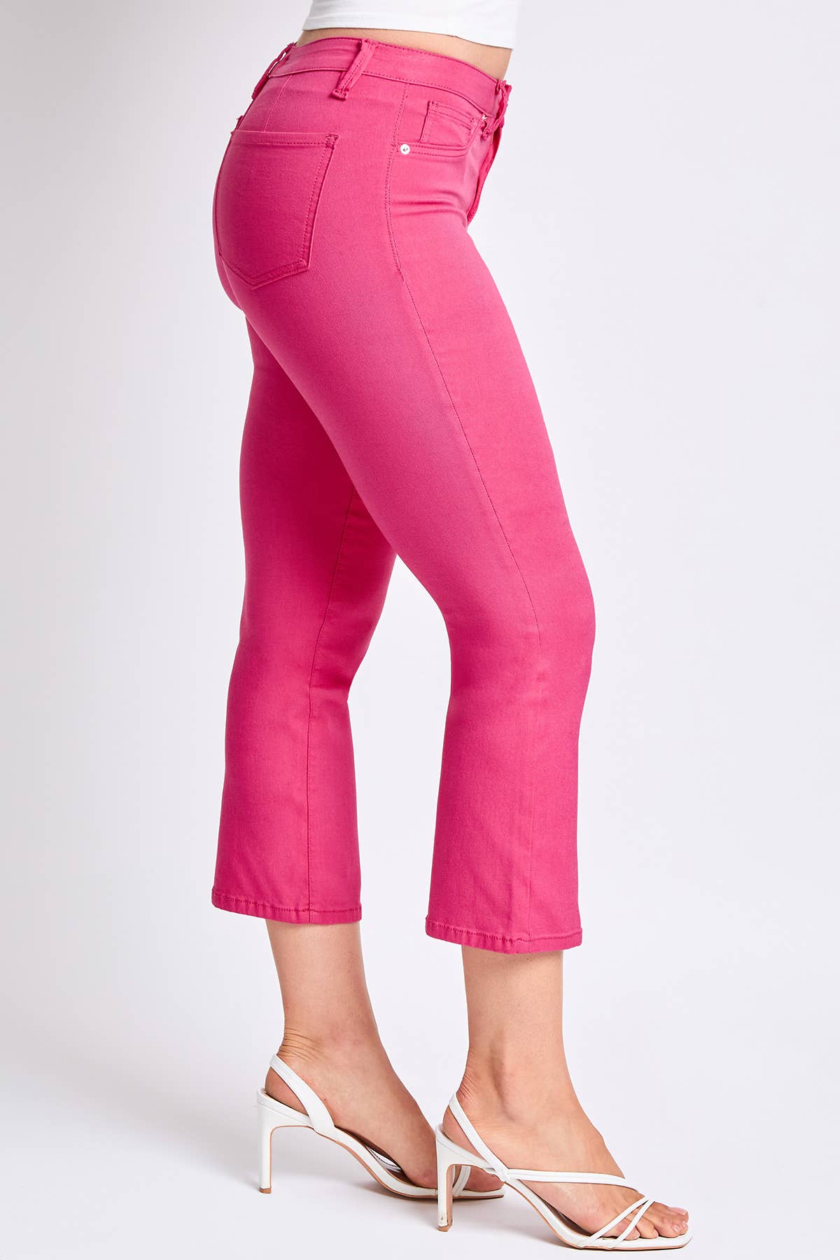 Hyperstretch Cropped Kick Flare Pants in French Pink