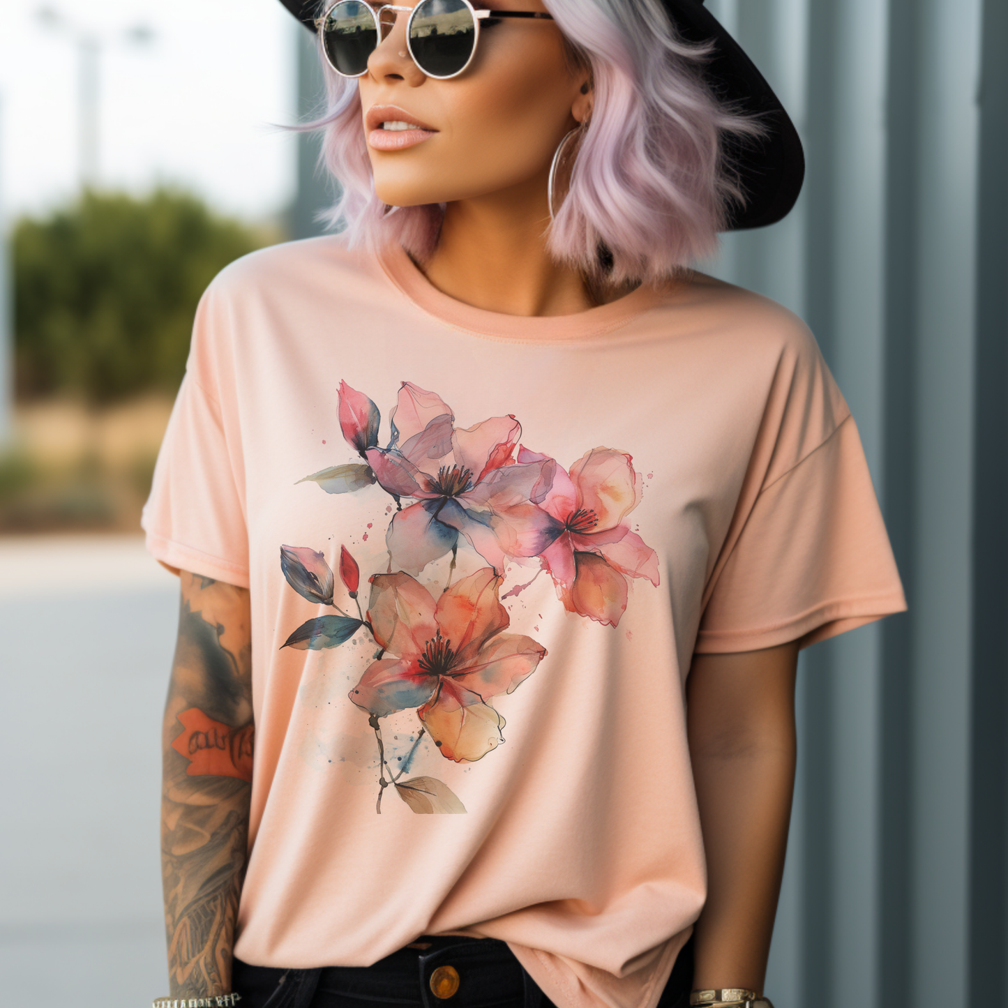 Watercolor Floral Graphic Tee