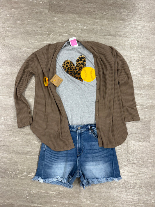 Softball Love Appliqué Graphic Tee