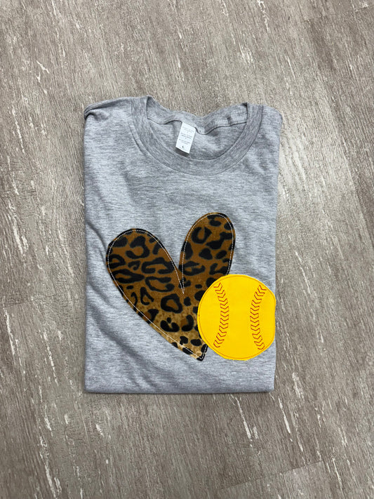 Softball Love Appliqué Graphic Tee