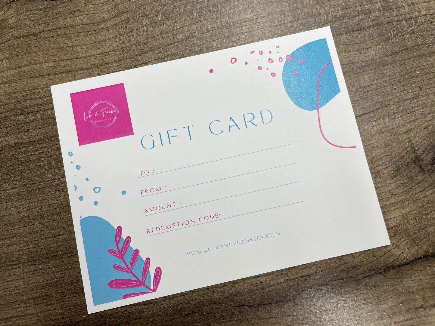 Lulu & Frankie's Gift Card