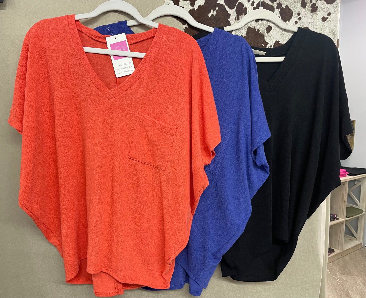 Loose V Neck Dolman Top