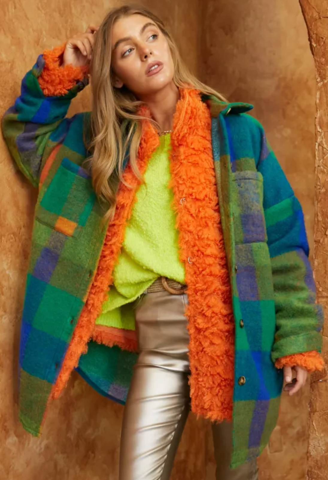 Fuzzy clearance oversized jacket