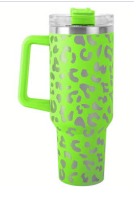 40 oz Leopard Print Tumbler with Handle