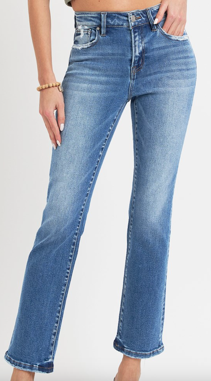 Curvy Mid-Rise Straight Jeans