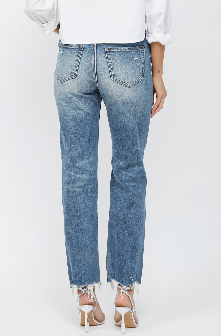 Mica High Rise Button Fly Straight Jean