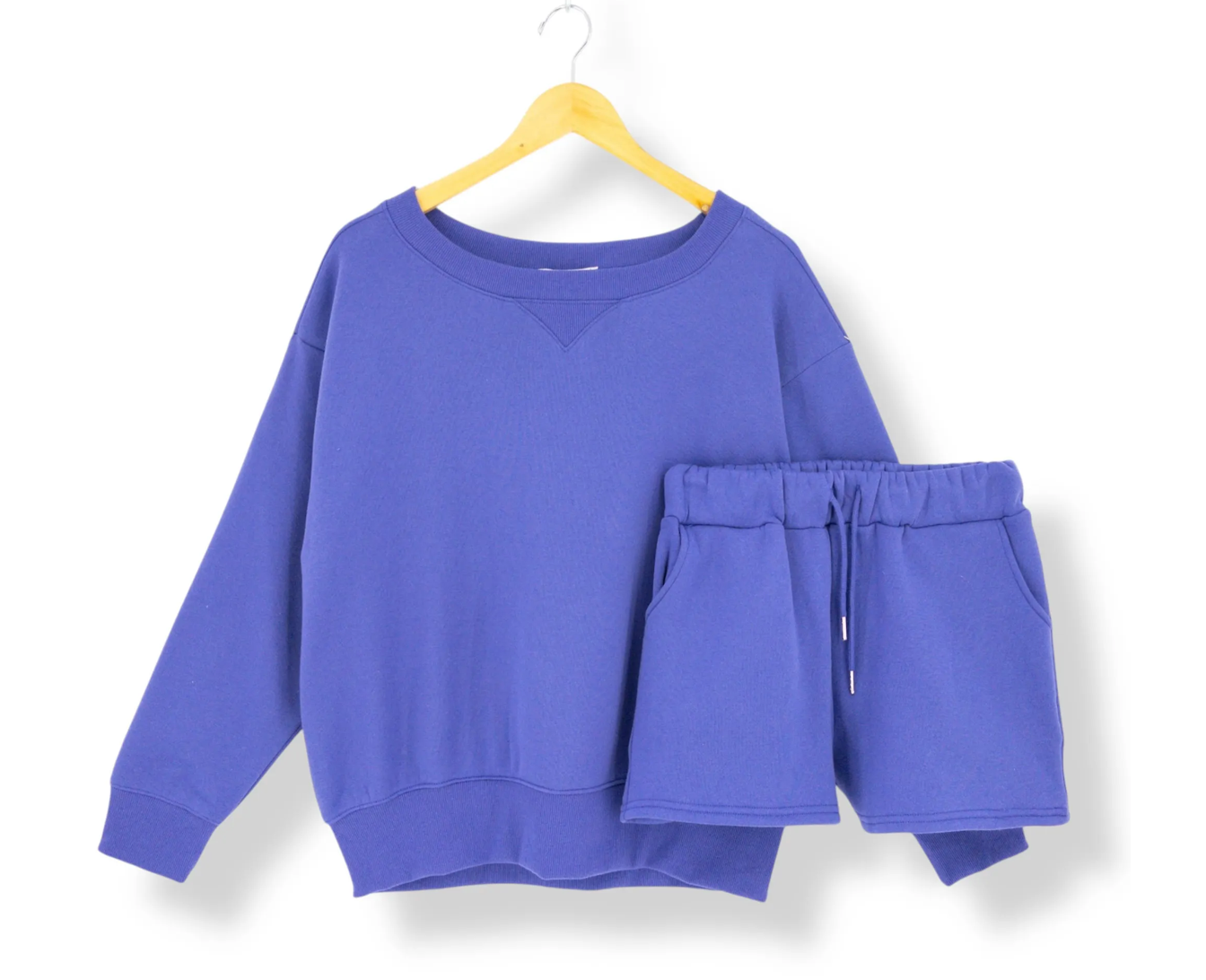 Boatneck Sweatshirt & Shorts Set