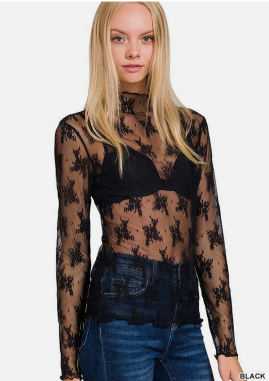 Long Sleeve Lace Top