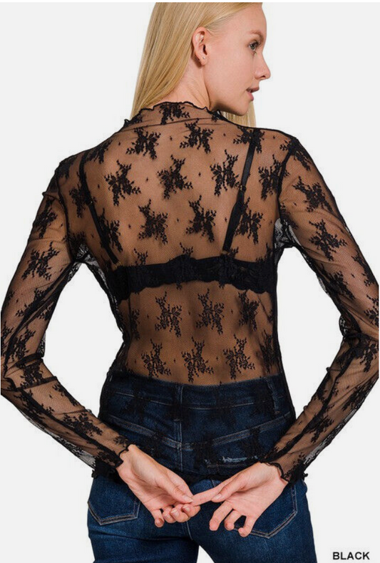 Long Sleeve Lace Top