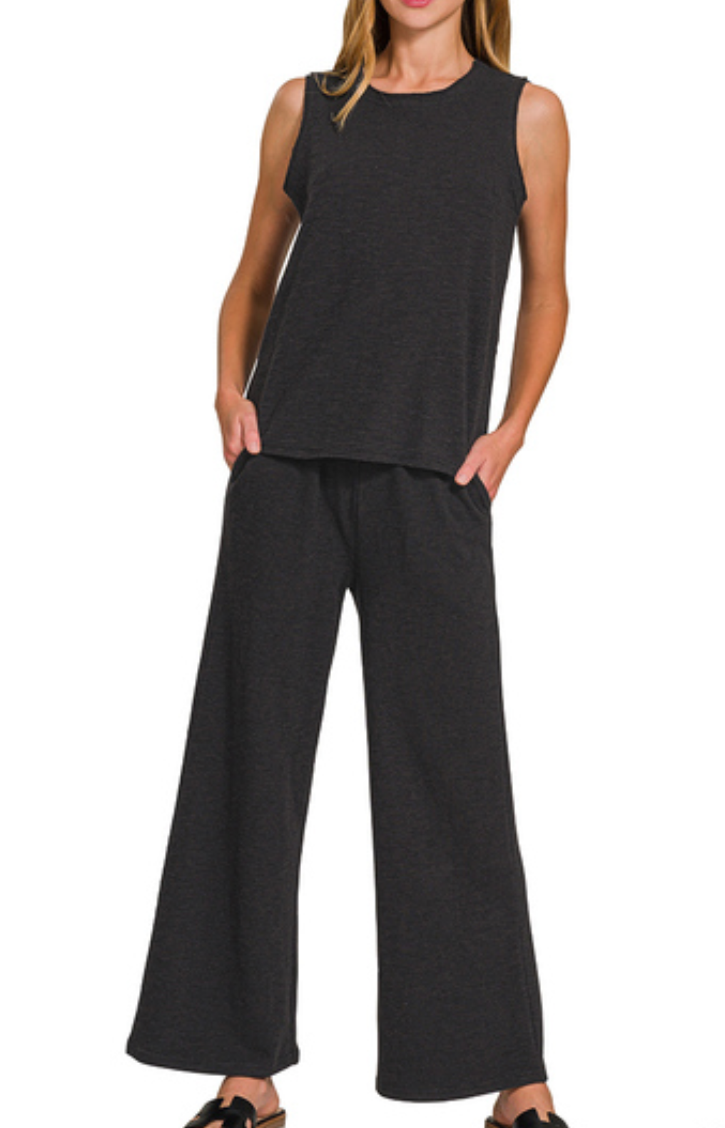 Cotton Slub Pant and Tank Set