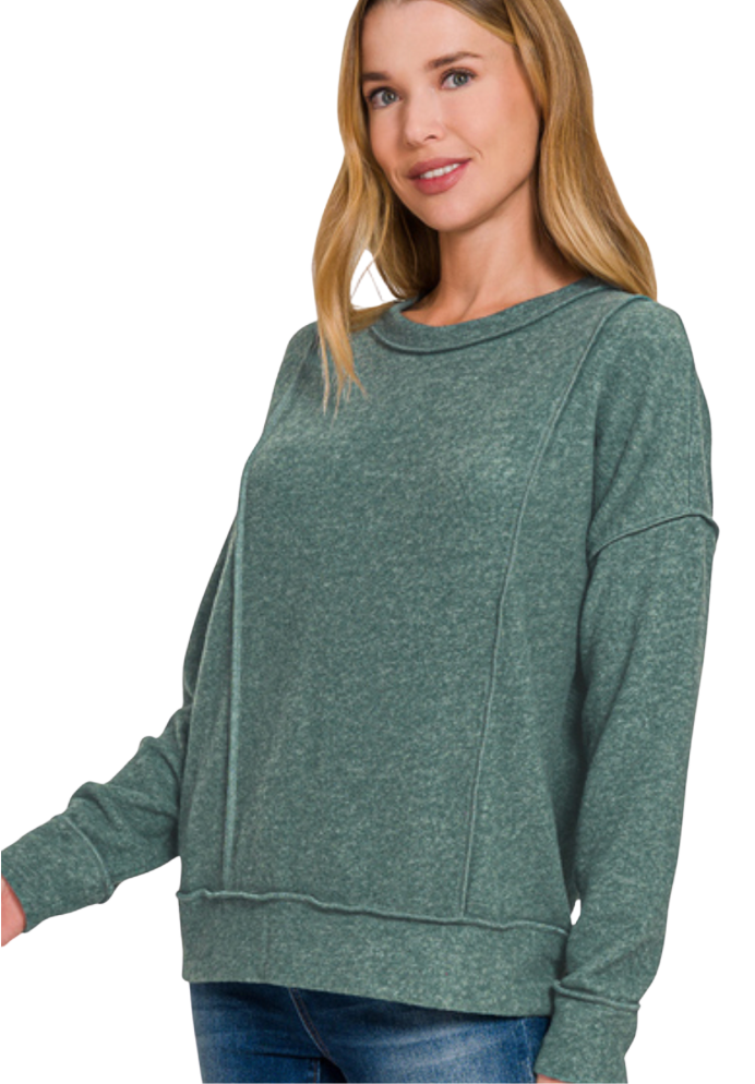 Brushed Hacci Drop Shoulder Sweater