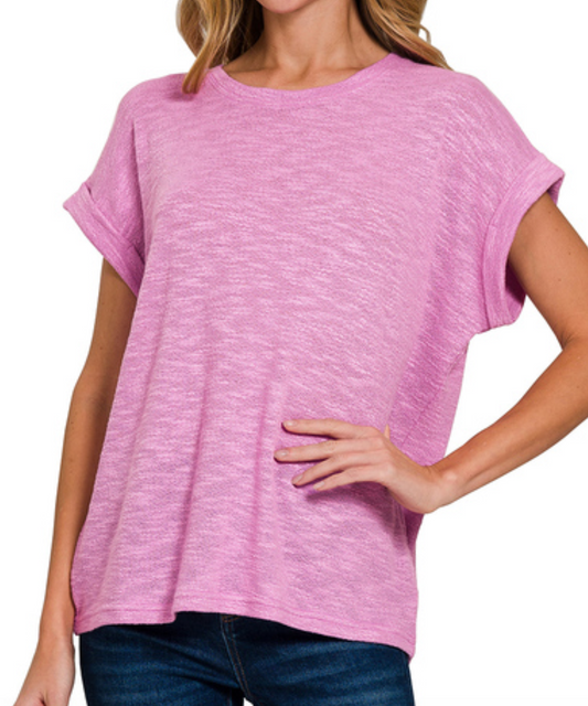 Hacci Slub Rolled SleeveTee