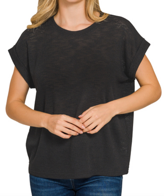 Hacci Slub Rolled SleeveTee