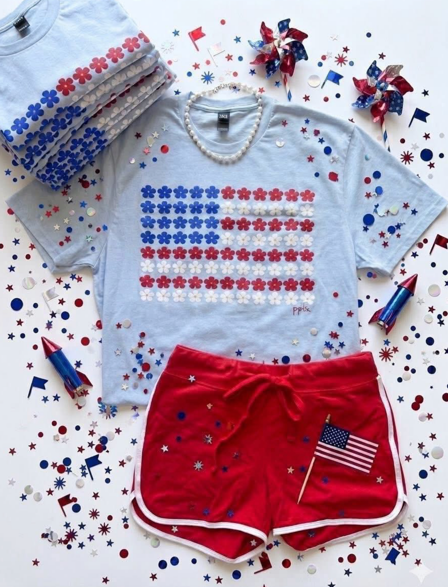 Stars, Stripes & Daisies Graphic Tee