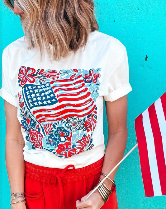 Floral Americana Graphic Tee