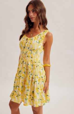 Main Squeeze Lemon Mini Dress