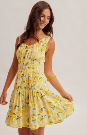 Main Squeeze Lemon Mini Dress