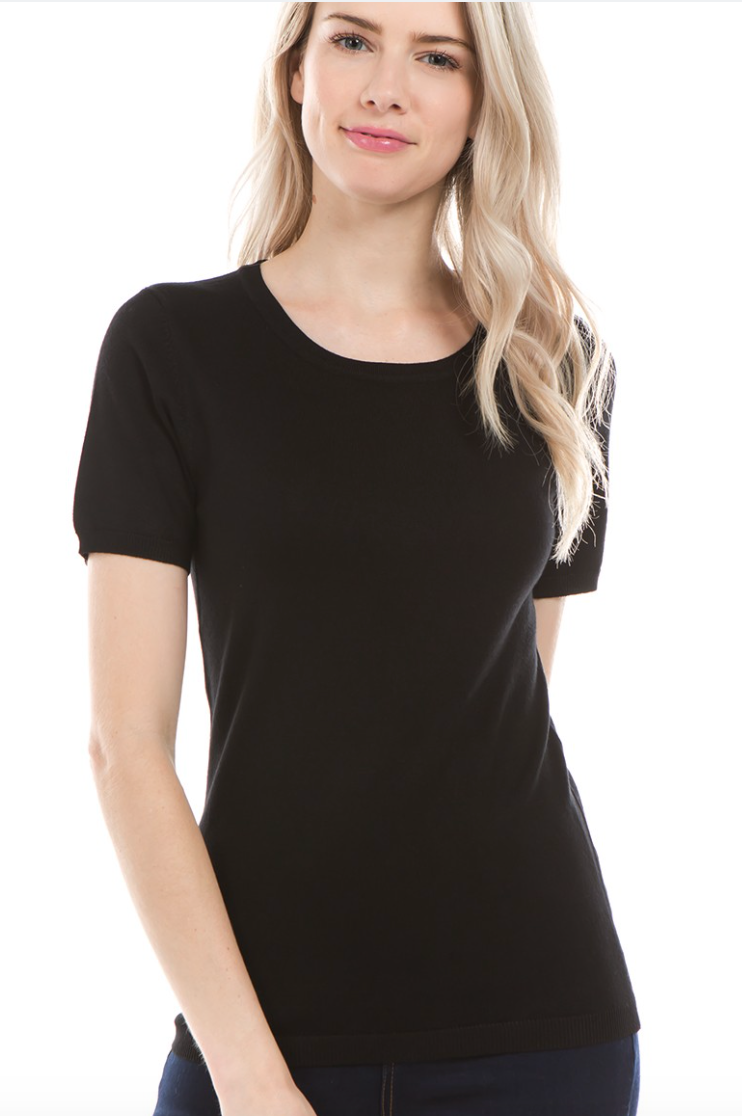 Crewneck Short Sleeve Sweater