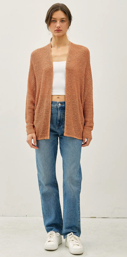 Dolman Sleeve Open Front Cardigan