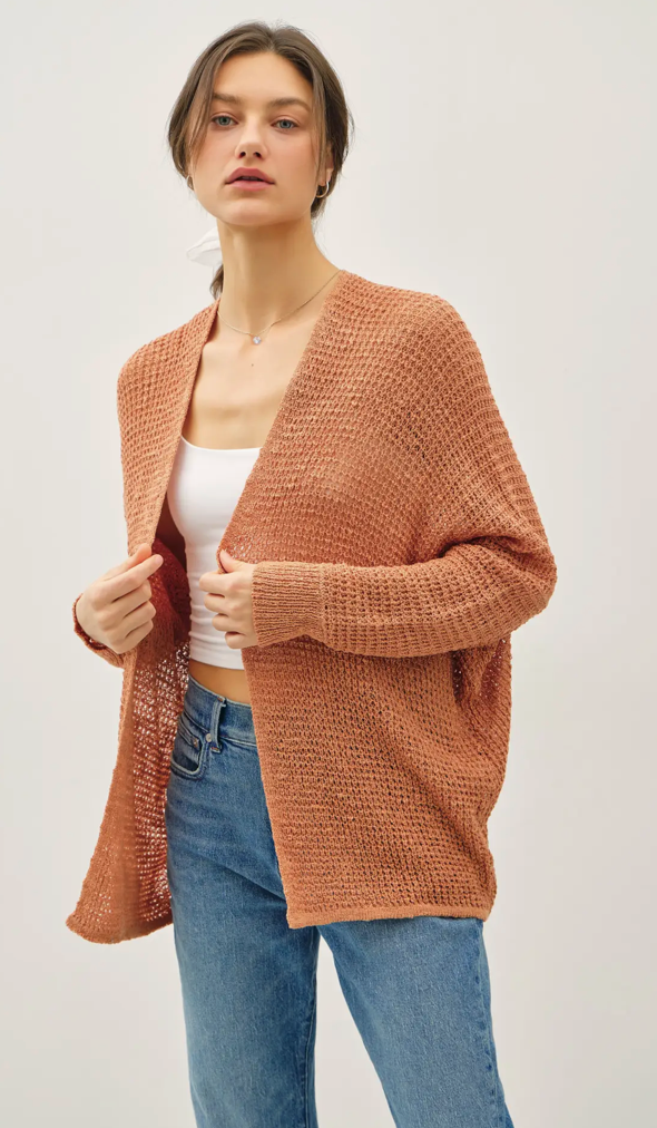 Dolman Sleeve Open Front Cardigan