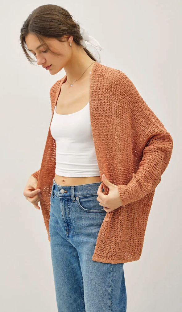 Dolman Sleeve Open Front Cardigan