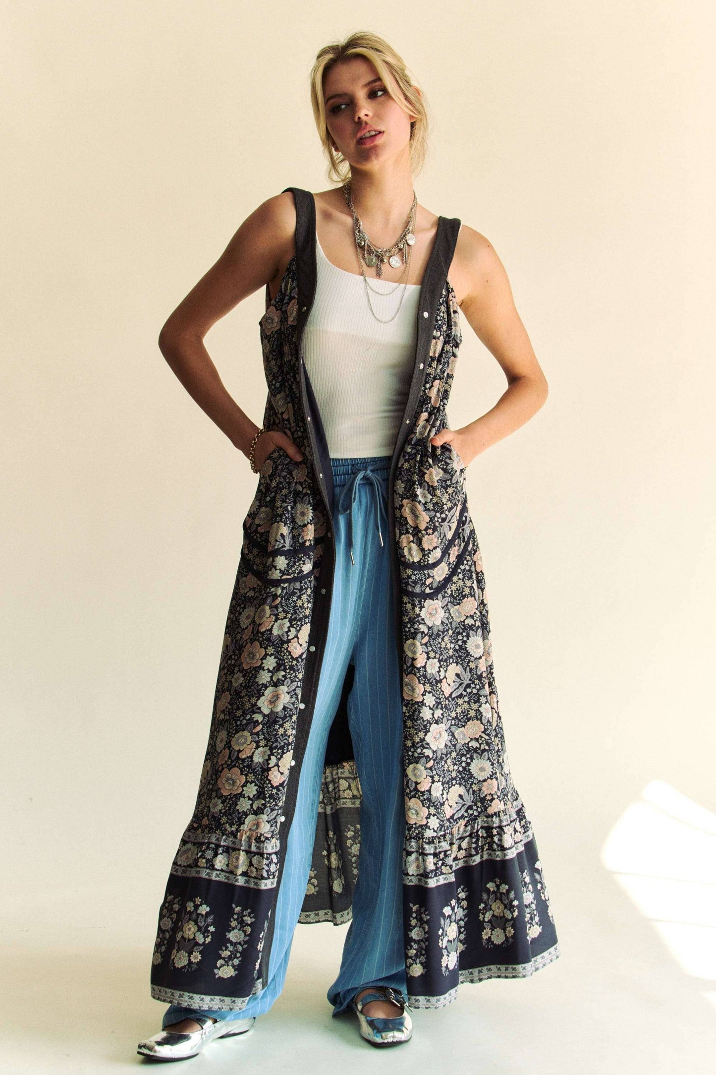 Mixed Floral Border Print Maxi Dress – Wear 3 Ways!