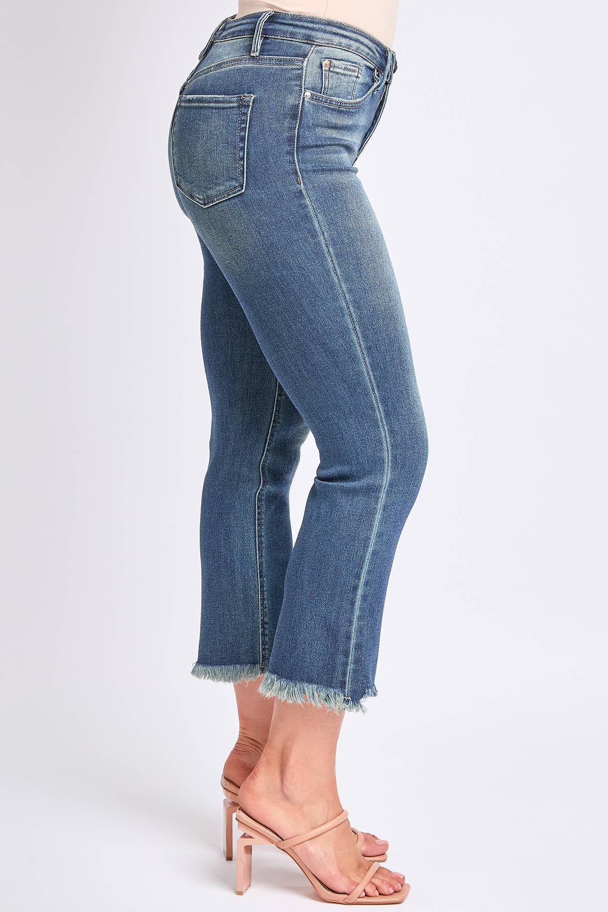 High Rise Cropped Kick Flare Jeans