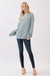 Ribbed Knit Pullover Sweatshirt
