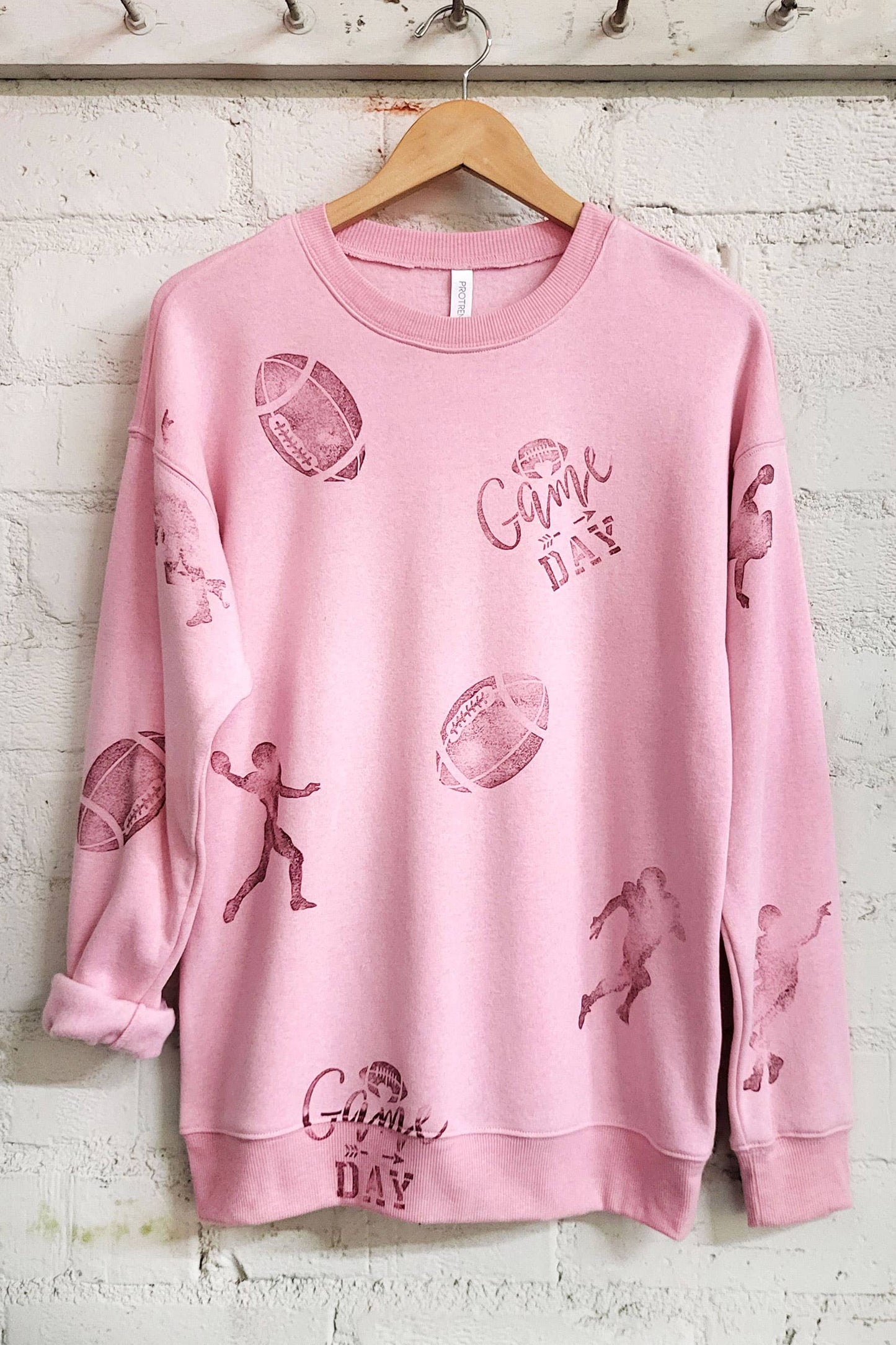 Pink Out Game Day Hand-Stamped Sweatshirt