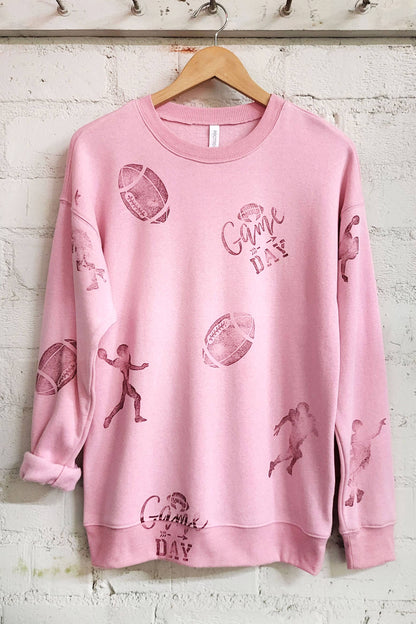 Pink Out Game Day Hand-Stamped Sweatshirt