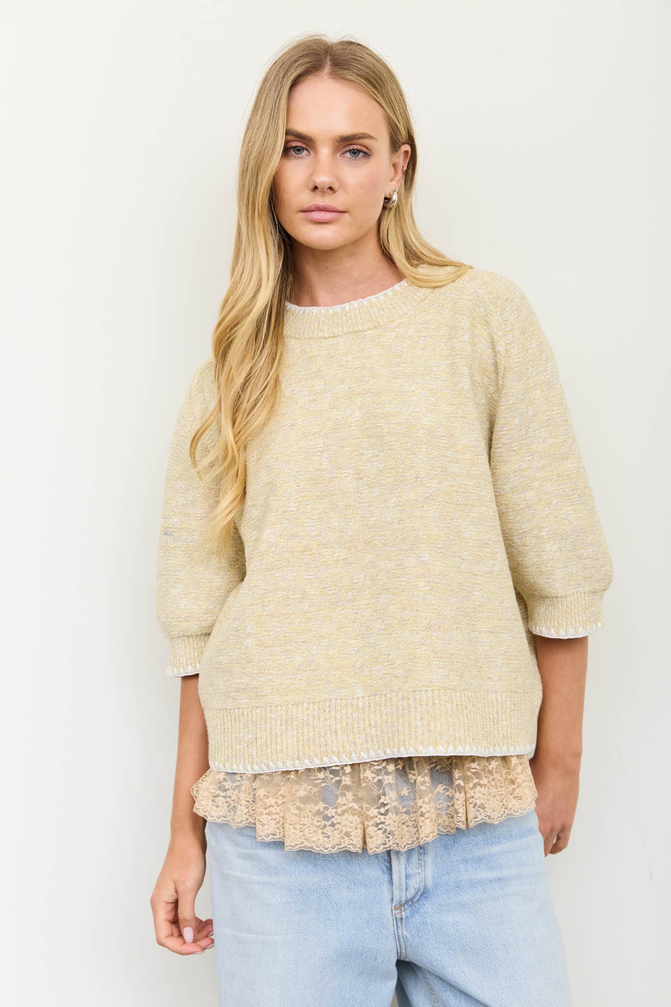 Golden Hour Heathered Knit Sweater