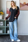 Sheer Plaid Sleeve Top