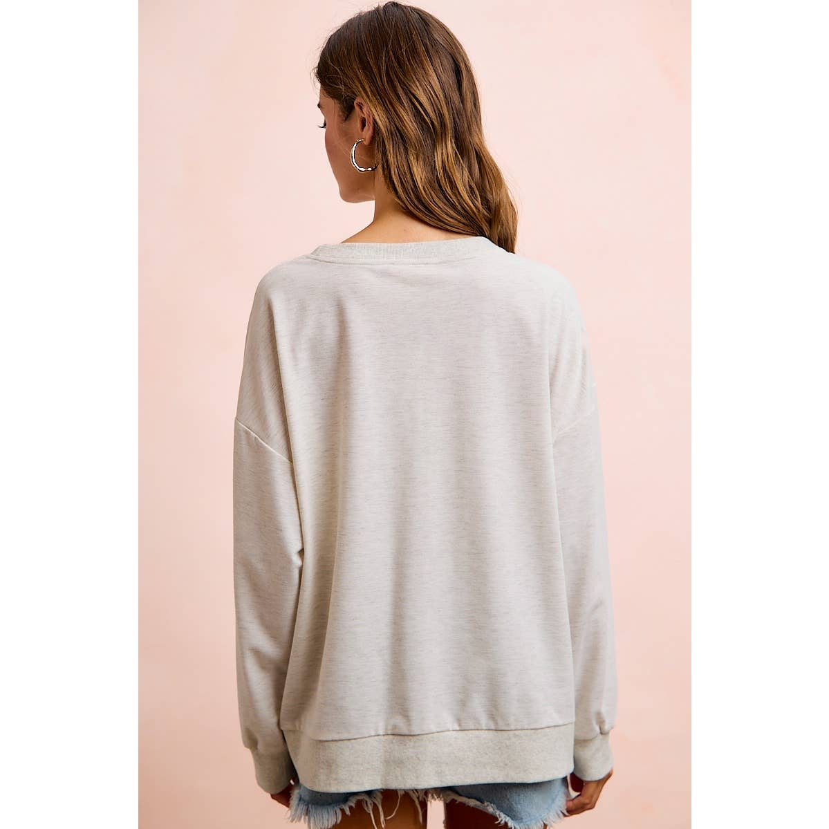 American Flag Patch Long Sleeve Top