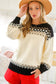 Red & White Fair Isle Cozy Knitted Sweater